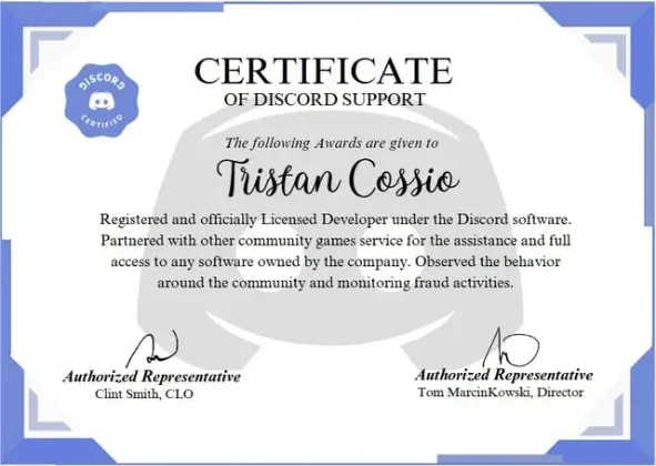Apparently a certificate of Discord